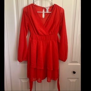 JAPNA RED TIERED DRESS